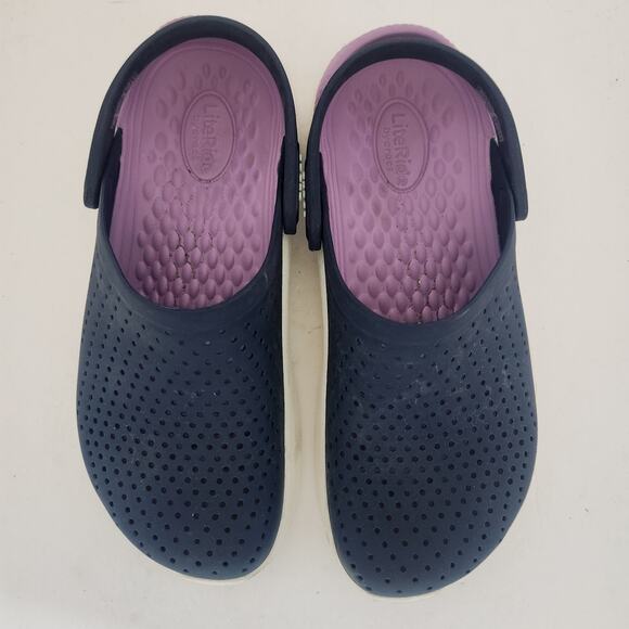 Navy and Purple Women's Clogs - Picture 1 of 4